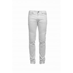 White biker jeans